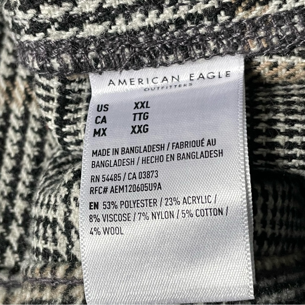 New! American Eagle Black/Tan Plaid Button Front Vest Mini Dress NWT - 35589 - Picture 14 of 14